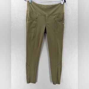 PrAna Urbanite Leggings Womens M Green Stretch Workout Pull On Pockets Utility